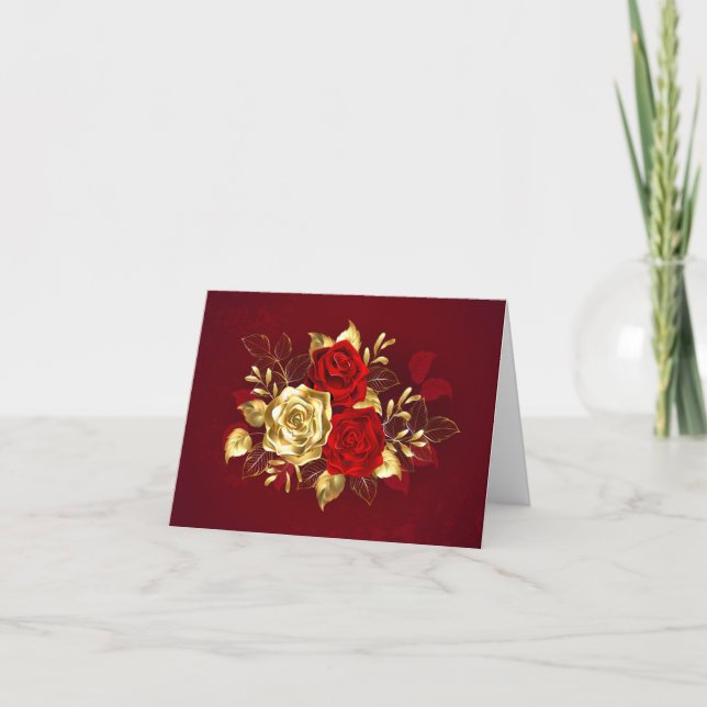 Three Jewelry Roses Holiday Card (Front)