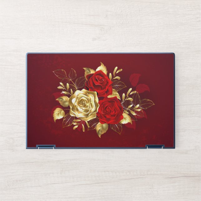 Three Jewelry Roses HP Laptop Skin (Front)