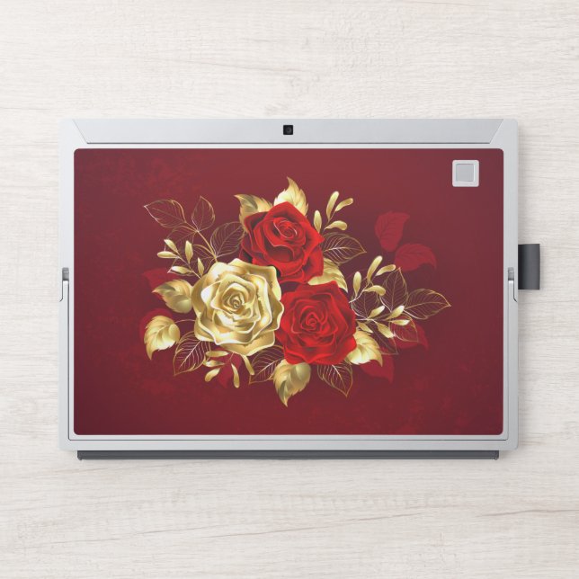 Three Jewelry Roses HP Laptop Skin (Front)