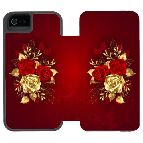 Three Jewelry Roses iPhone SE55s Wallet Case