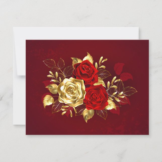 Three Jewelry Roses Invitation (Front)