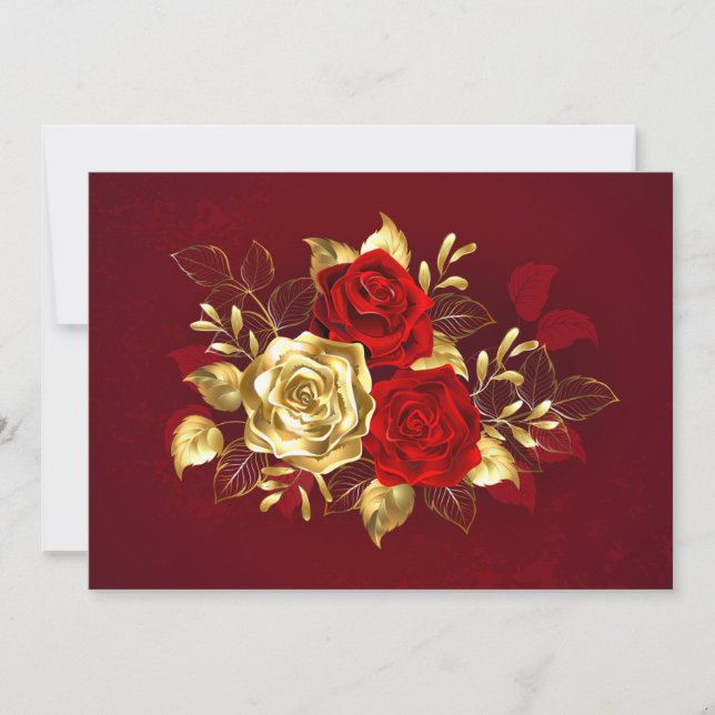 Three Jewelry Roses Invitation (Front)