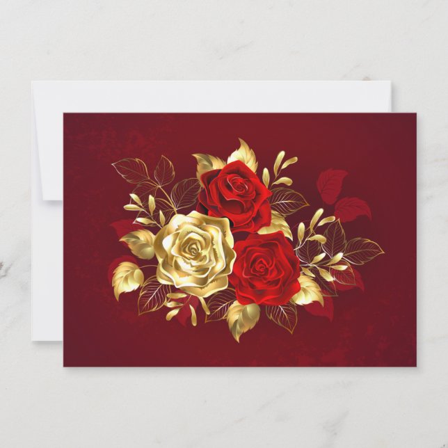 Three Jewelry Roses Invitation (Front)