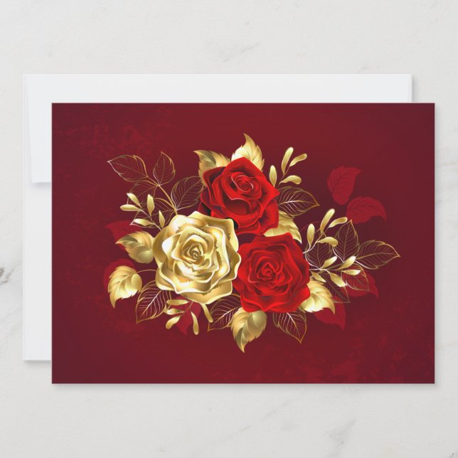 Three Jewelry Roses Invitation (Front)