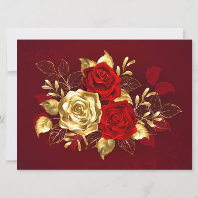 Three Jewelry Roses Invitation (Front)