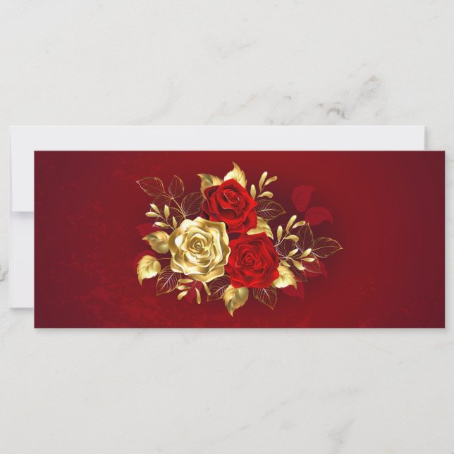 Three Jewelry Roses Invitation (Front)