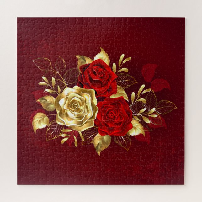 Three Jewelry Roses Jigsaw Puzzle (Horizontal)