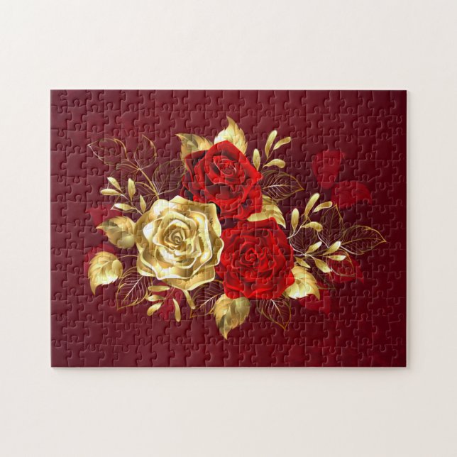 Three Jewelry Roses Jigsaw Puzzle (Horizontal)