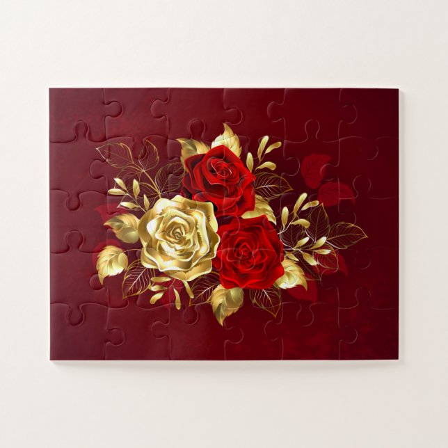 Three Jewelry Roses Jigsaw Puzzle (Horizontal)