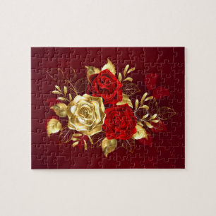 Three Jewelry Roses Jigsaw Puzzle