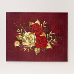 Three Jewelry Roses Jigsaw Puzzle