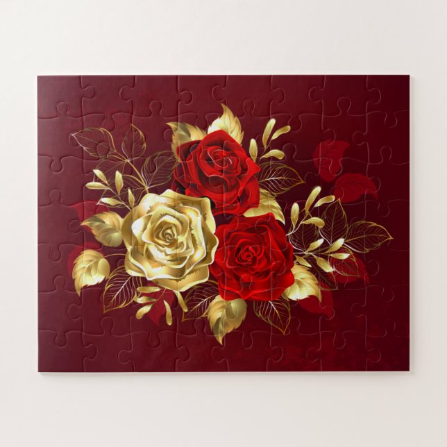 Three Jewelry Roses Jigsaw Puzzle (Horizontal)