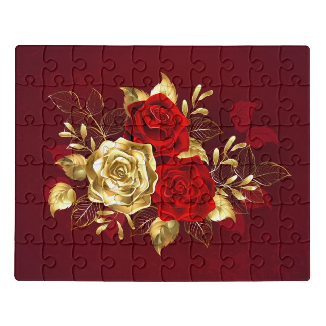 Three Jewelry Roses Jigsaw Puzzle (Puzzle Horizontal)