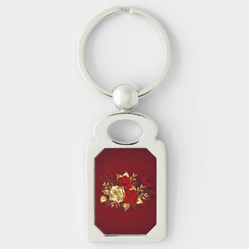 Three Jewelry Roses Keychain