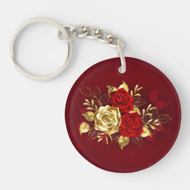 Three Jewelry Roses Keychain (Front)
