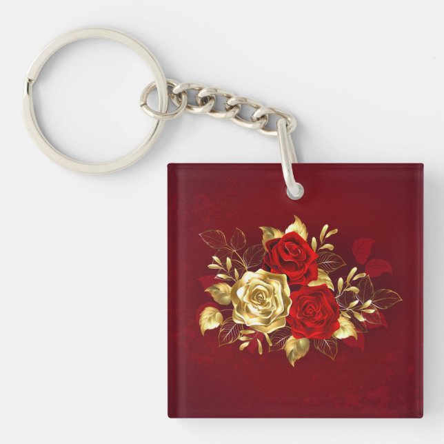 Three Jewelry Roses Keychain (Front)