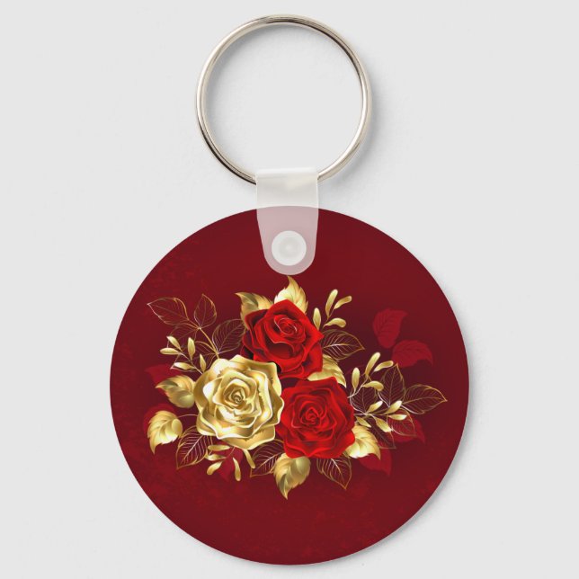Three Jewelry Roses Keychain (Front)