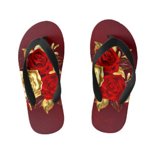 Three Jewelry Roses Kid's Flip Flops