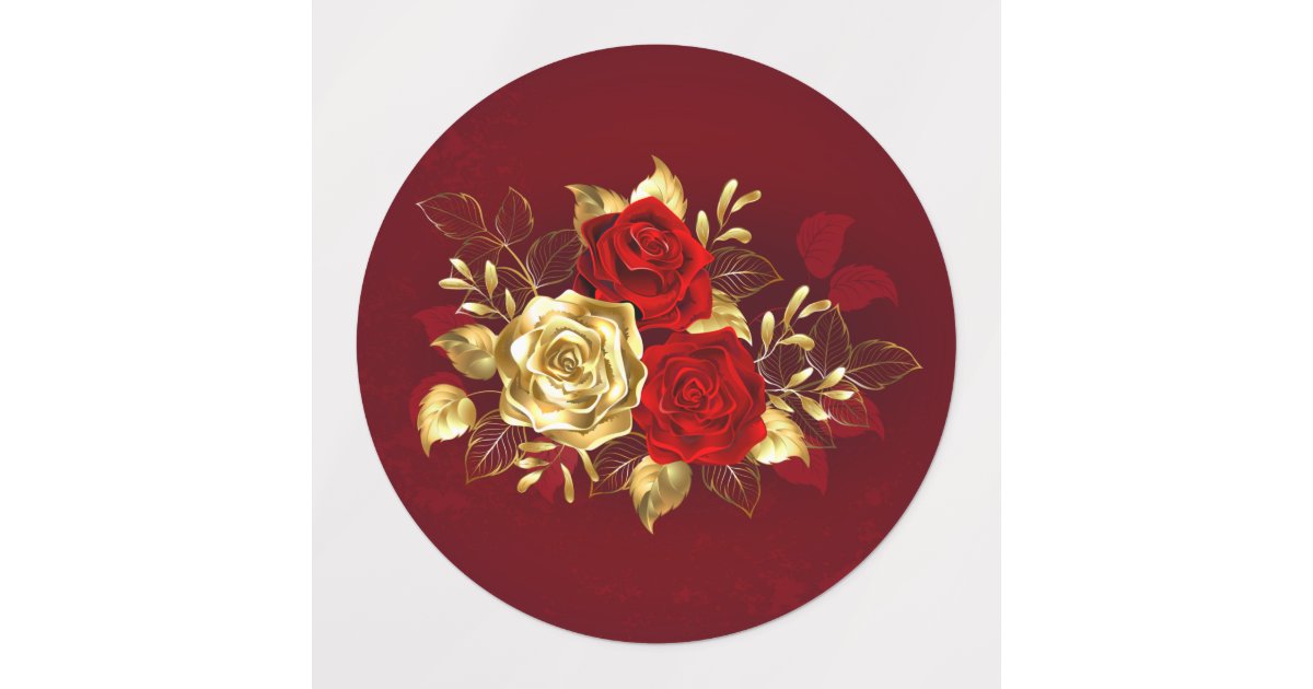 Three Jewelry Roses Labels | Zazzle