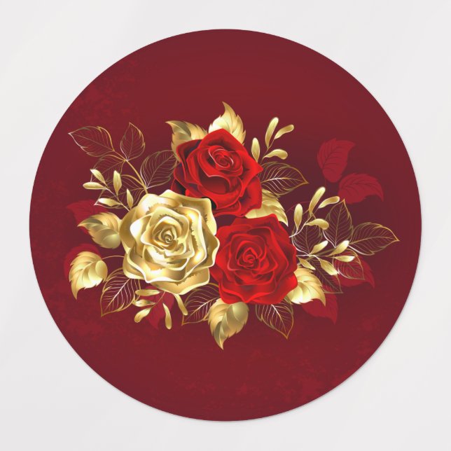 Three Jewelry Roses Labels (Design 1)