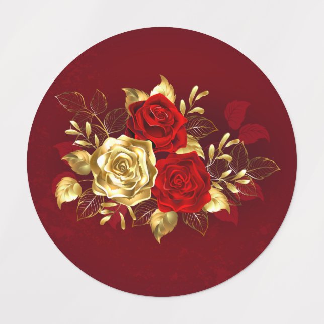 Three Jewelry Roses Labels (Design 1)