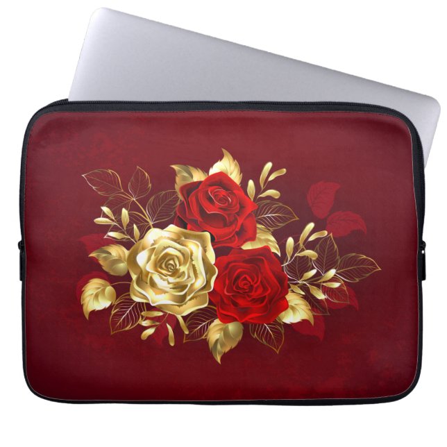 Three Jewelry Roses Laptop Sleeve (Front)