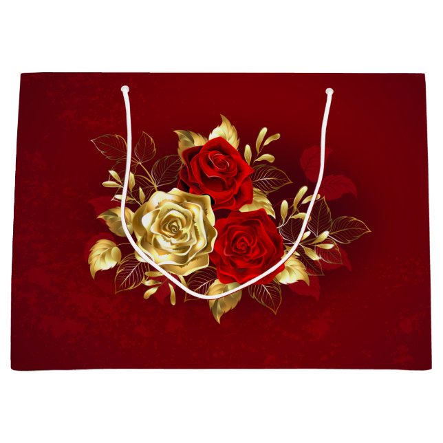 Three Jewelry Roses Large Gift Bag (Front)
