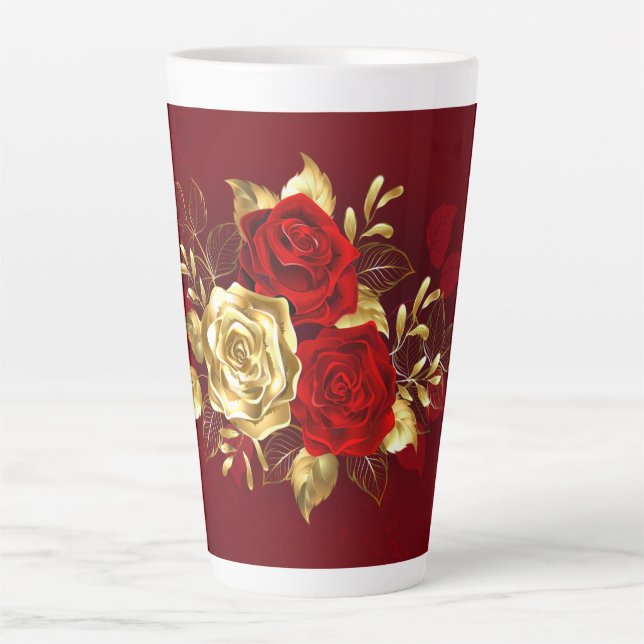 Three Jewelry Roses Latte Mug (Front)