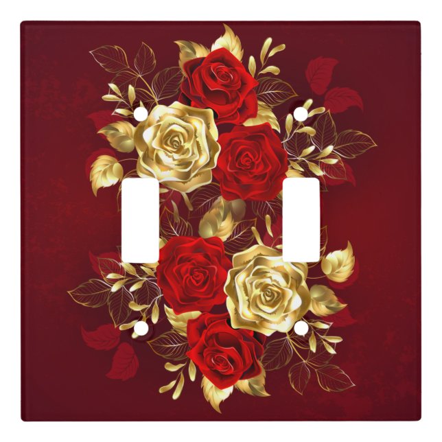 Three Jewelry Roses Light Switch Cover (Front)