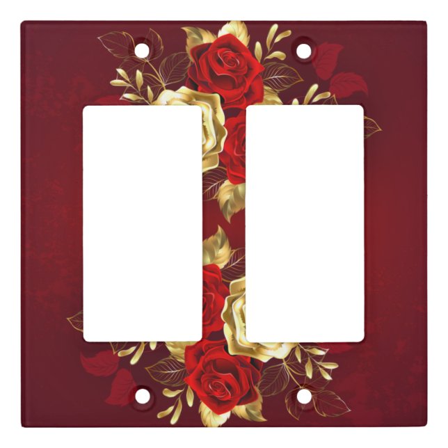 Three Jewelry Roses Light Switch Cover (Front)