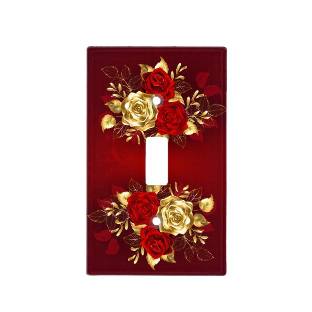 Three Jewelry Roses Light Switch Cover (Front)