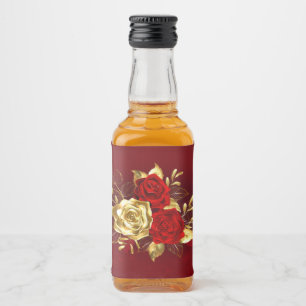Three Jewelry Roses Liquor Bottle Label
