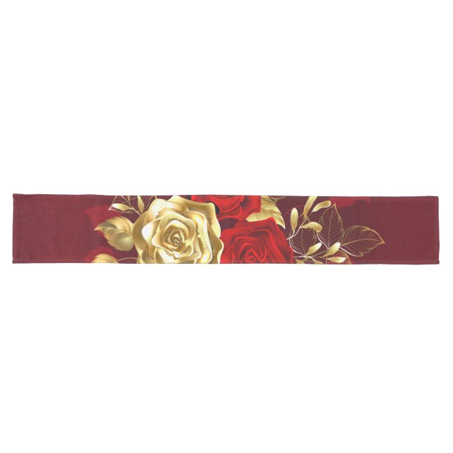 Three Jewelry Roses Long Table Runner (Horizontal)