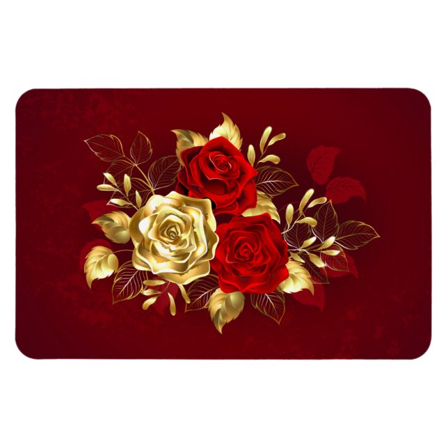 Three Jewelry Roses Magnet (Horizontal)