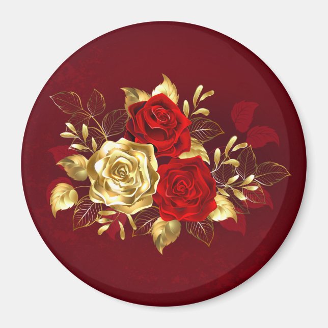 Three Jewelry Roses Magnet (Front)