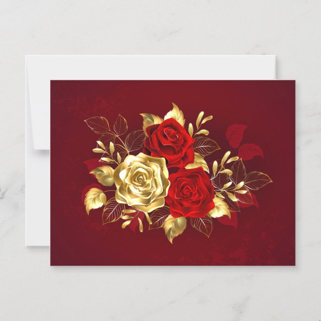 Three Jewelry Roses Magnetic Invitation (Front)