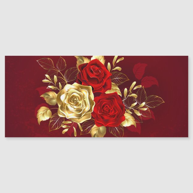 Three Jewelry Roses Magnetic Invitation (Front)