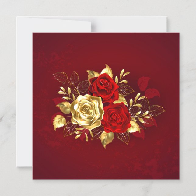 Three Jewelry Roses Magnetic Invitation (Front)