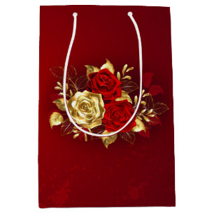 Three Jewelry Roses Medium Gift Bag
