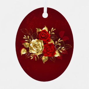 Three Jewelry Roses Metal Ornament