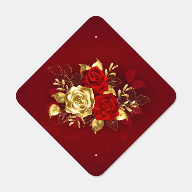 Three Jewelry Roses Metal Sign (Front)