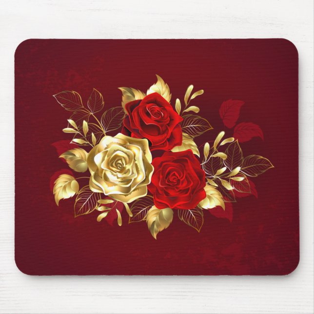 Three Jewelry Roses Mouse Pad (Front)