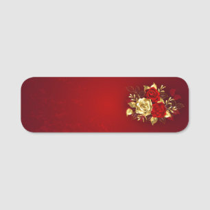 Three Jewelry Roses Name Tag