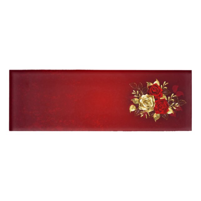 Three Jewelry Roses Name Tag (Front)