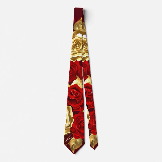 Three Jewelry Roses Neck Tie (Front)
