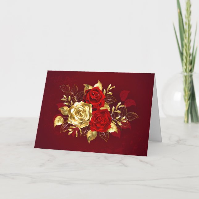 Three Jewelry Roses Note Card (Front)