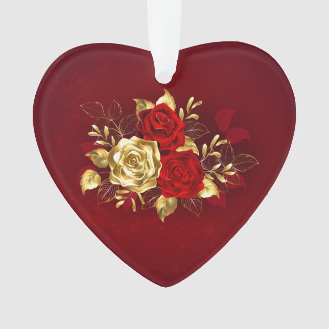 Three Jewelry Roses Ornament (Front)