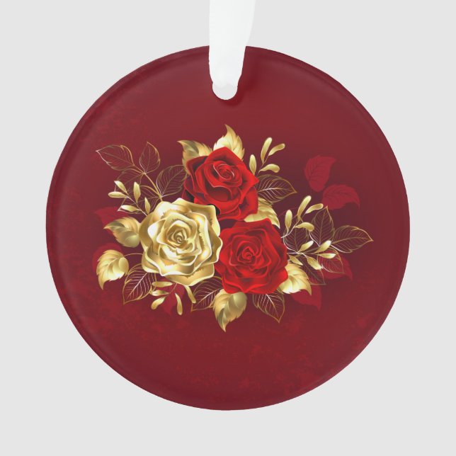 Three Jewelry Roses Ornament (Front)