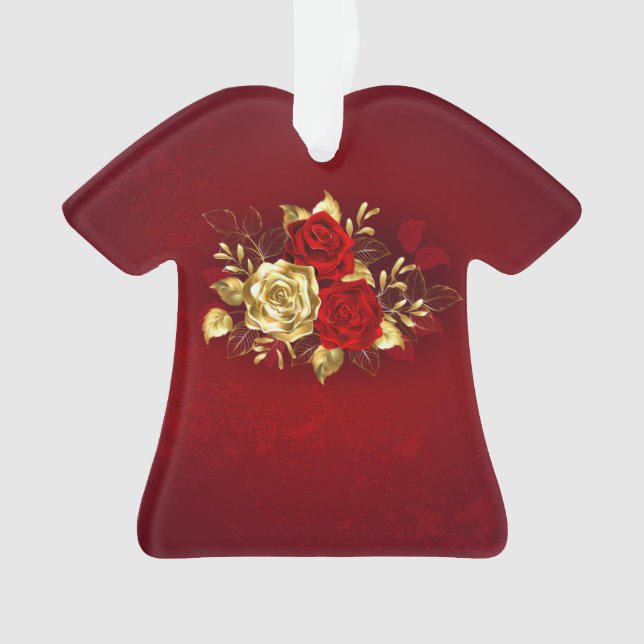 Three Jewelry Roses Ornament (Front)