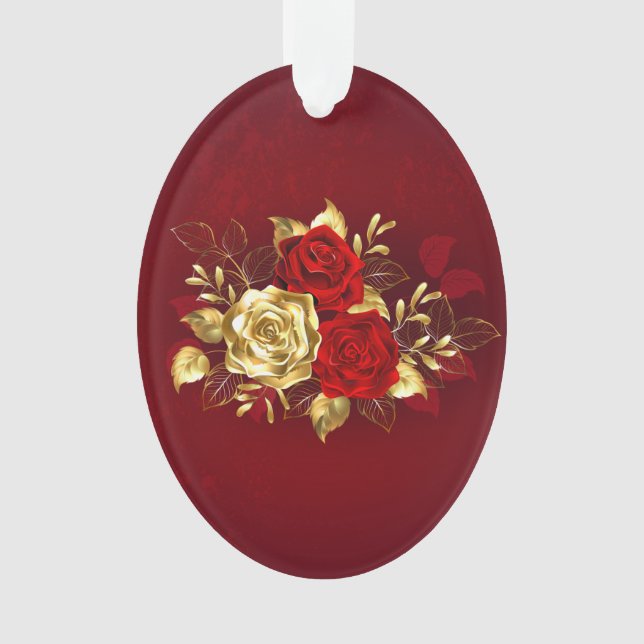 Three Jewelry Roses Ornament (Front)